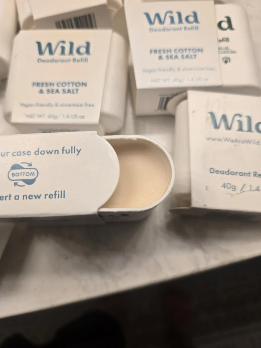 Wild Deodorant Refills - Fresh Cotton & Sea Salt + Cucumber Cooler